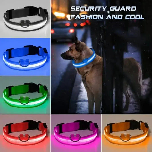 LED Glow Dog Collar - Adjustable & Waterproof