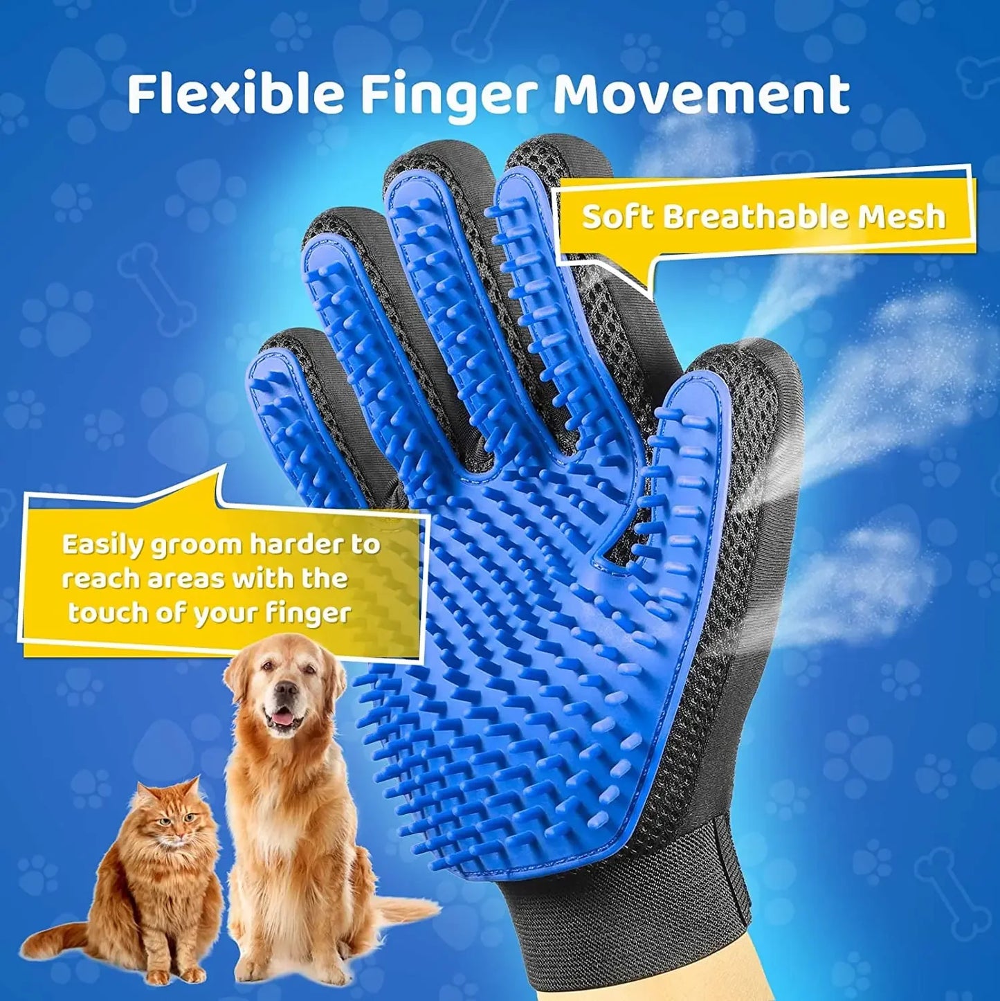 Magic Pet Grooming Glove - Hair Remover and Massager